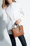 Tory Burch Sm Perry Triple-compartment Leather Tote In Brown