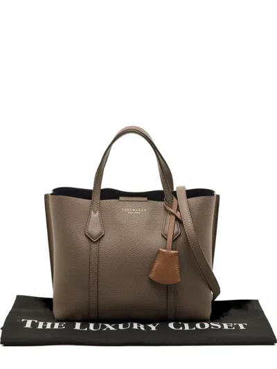 Pre-owned Tory Burch Perry Small Leather Tote Bag In Brown