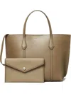 Tory Burch Perry Small Leather Tote Bag In Brown