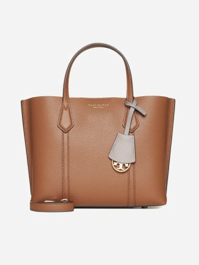 Tory Burch Perry Small Leather Tote Bag In Light Umber