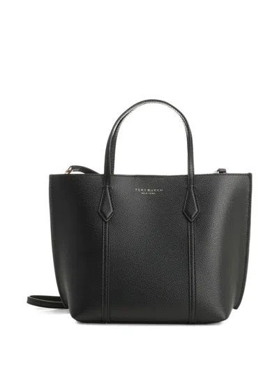 Tory Burch Perry Small Leather Tote In Black