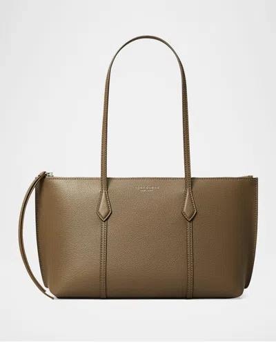 Tory Burch Perry Small Leather Zip Tote Bag In Brown