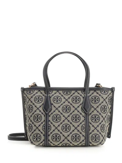 Tory Burch Perry T Monogram Mini Tote Shoulder Bags Blue