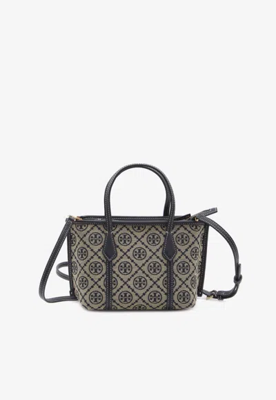 Tory Burch Perry T Monogram Tote Bag In Blue