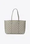 Tory Burch Perry T Monogram Tote Bag In Gray