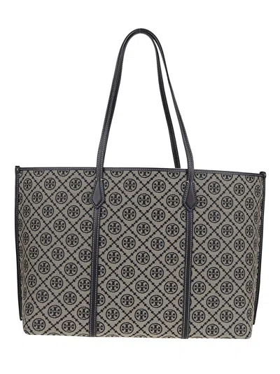 Tory Burch Perry T Monogram Tote In Blue
