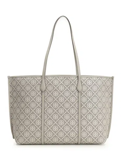 Tory Burch Perry T Monogram Tote Shoulder Bags Grey