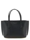 Tory Burch Black Cow Leather Cotton Polyurethane Handbag In Black