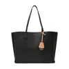 Tory Burch Perry Triple Compartment Leather Tote In Black