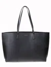 Tory Burch Perry Tote Bag In Textured Black Leather In Black