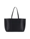 Tory Burch Black Cow Leather Cotton Shoulder Bag In Black