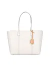 Tory Burch Perry Medium Leather Tote In Cream