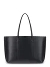 Tory Burch Perry Tote Bag In Textured Black Leather In Black
