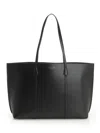 Tory Burch Large Perry Leather Tote Bag In Black