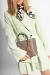 Tory Burch Perry Small Triple Compartment Leather Tote In Grey