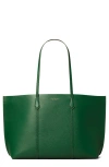 Tory Burch Perry Triple Compartment Leather Tote In Gray