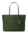 Tory Burch Small Perry Tote Bag In Basil/gold