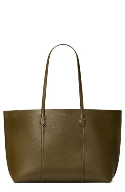 Tory Burch Perry Triple Compartment Leather Tote In Green