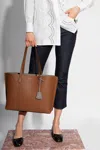 Tory Burch Perry Triple Compartment Shopping Bag In Brown