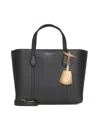 Tory Burch Perry Triple-compartment Small Tote Bag In Black