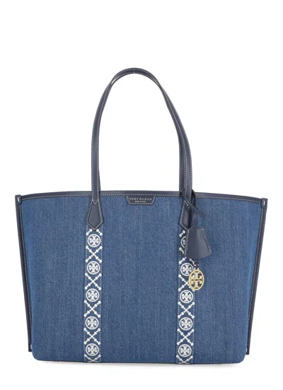 Tory Burch Perry Triple Tote Shopping Bag In Blue