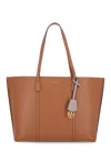 Tory Burch Tote Bag In Hammered Leather In Brown