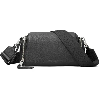 Tory Burch Perry Voyager Leather Crossbody In Black