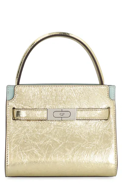 Tory Burch Petite Double Lee Radziwill Leather Bag In Gold