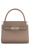 Tory Burch Petite Double Lee Radziwill Leather Handbag In Turtledove