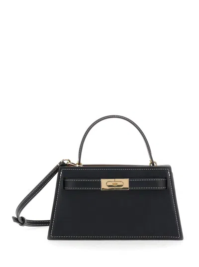 Tory Burch Lee Radziwill Mini Leather Handbag In Black