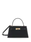 Tory Burch Petite Lee Radziwill Black Crossbody Bag With Adjustable And Removable Shoulder Strap And T-buckle C In Black