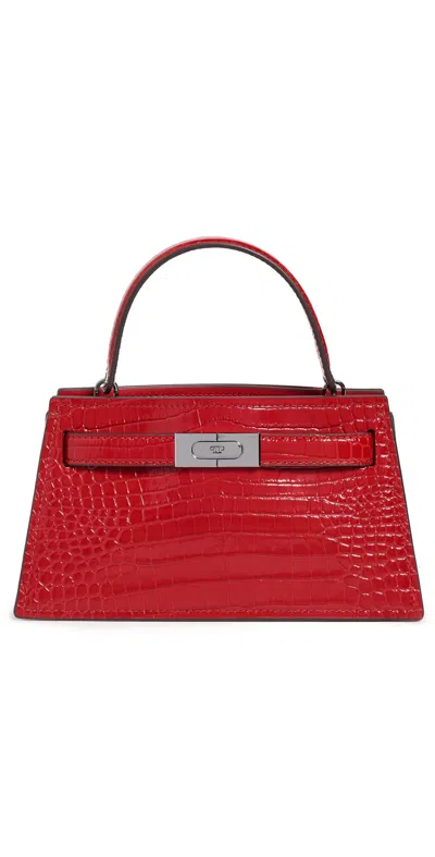 Tory Burch Petite Lee Radziwill Croc Bag Red Sky
