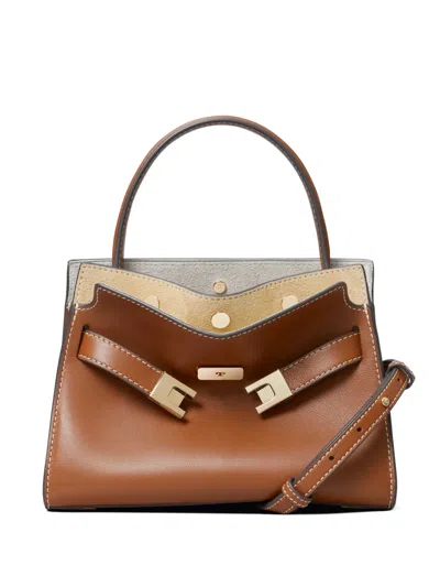 Tory Burch Lee Radziwill Petite Leather Crossbody Bag In Brown
