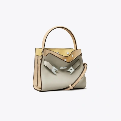 Tory Burch Petite Lee Radziwill Double Bag In Gray