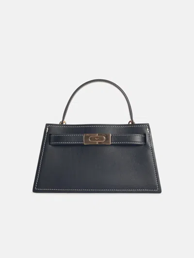 Tory Burch 'petite Lee Radziwill' Mini Bag In Black Leather