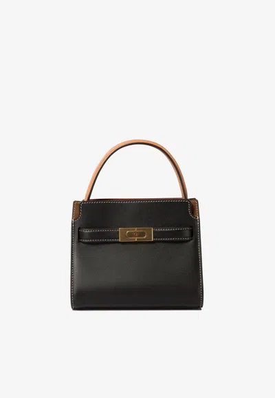 Tory Burch Petite Lee Radziwill Top Handle Bag In Black