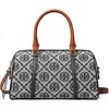 Tory Burch Petite T Monogram Jacquard Barrel Bag In Tory Navy
