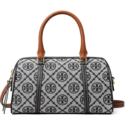 Tory Burch Petite T Monogram Jacquard Barrel Bag In Tory Navy
