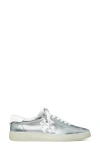Tory Burch Phoenix Metallic Leather Lace-up Sneakers In Silver