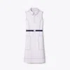 Tory Burch Pick Stitch Golf Dress In White