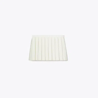 Tory Burch Pickstitch Pleated Skirt In Snow White