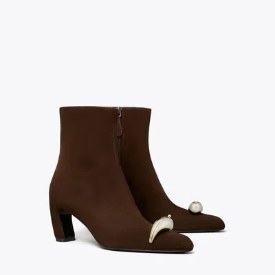 Tory Burch Pierced Ankle Boot In Brown