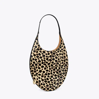 Tory Burch Pierced Calf Hair Handbag In Multi