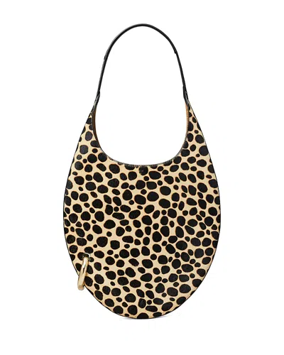 Tory Burch Pierced Calf Hair Handbag In Multi