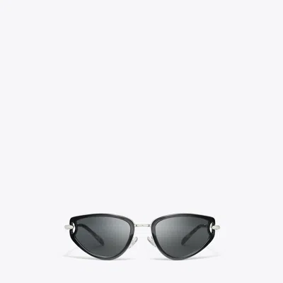 Tory Burch Pierced Cat-eye Sunglasses In Black