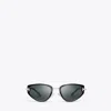 Tory Burch Pierced Cat-eye Sunglasses In Black/dark Grey