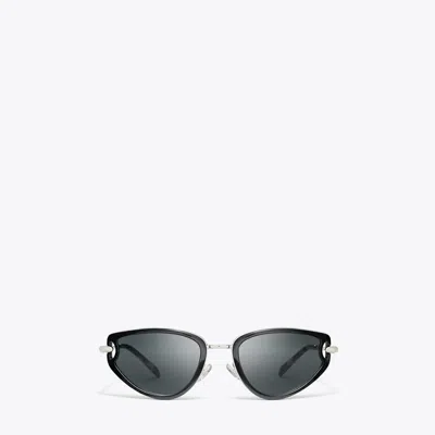 Tory Burch Pierced Cat-eye Sunglasses In Black