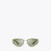 Tory Burch Pierced Cat-eye Sunglasses In Milky Green/green Gradient