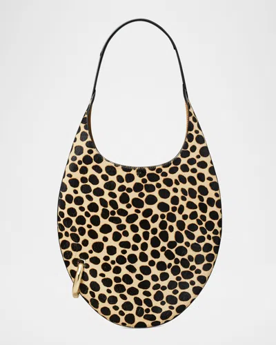 Tory Burch Pierced Cheetah-print Calf Hair Shoulder Bag In Multi