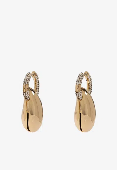 Tory Burch Pierced Crystal Paved Hoop Earrings In Transparent